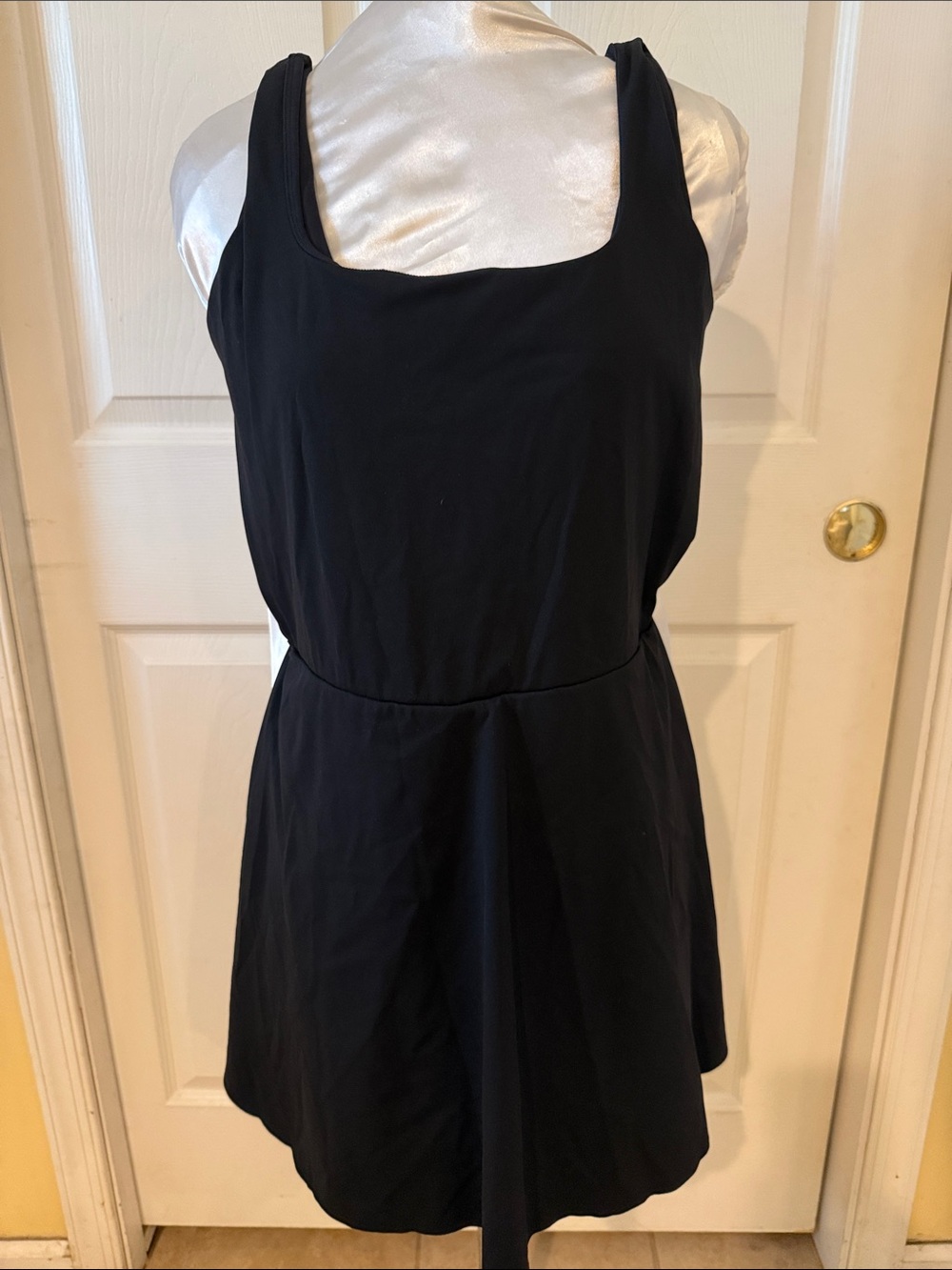 SPANX Black Mini Dress with Square Neck & Attached Shorts (sz -XL)